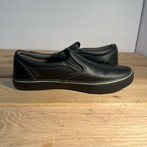 TredSafe Ric Black Leather Slip On Loafer Work Safety Shoes Sz Mens 7, Women’s 8